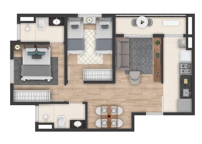 Apartamento, 2 quartos, 51 m² - Foto 12