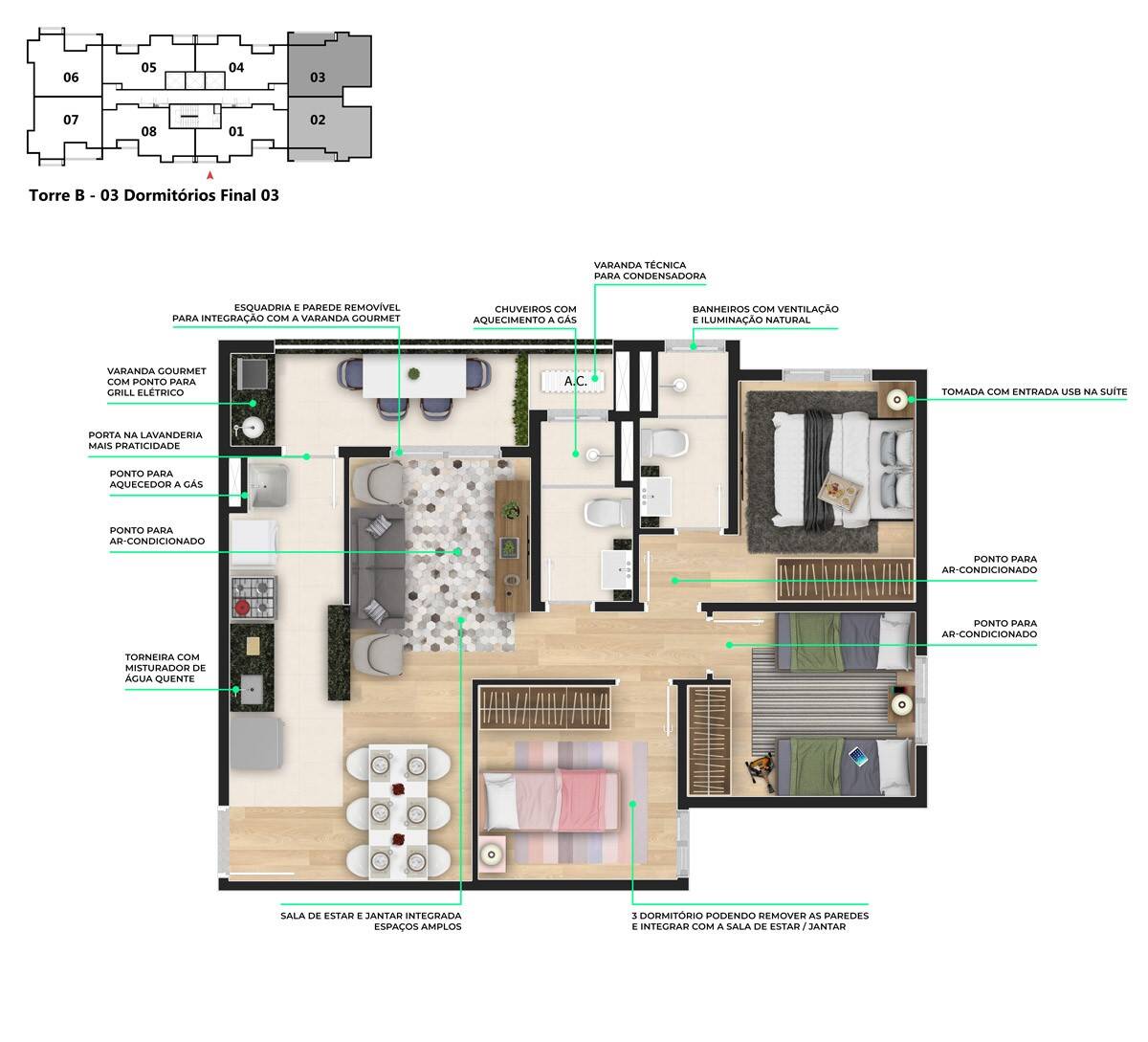 Apartamento, 2 quartos, 60 m² - Foto 6