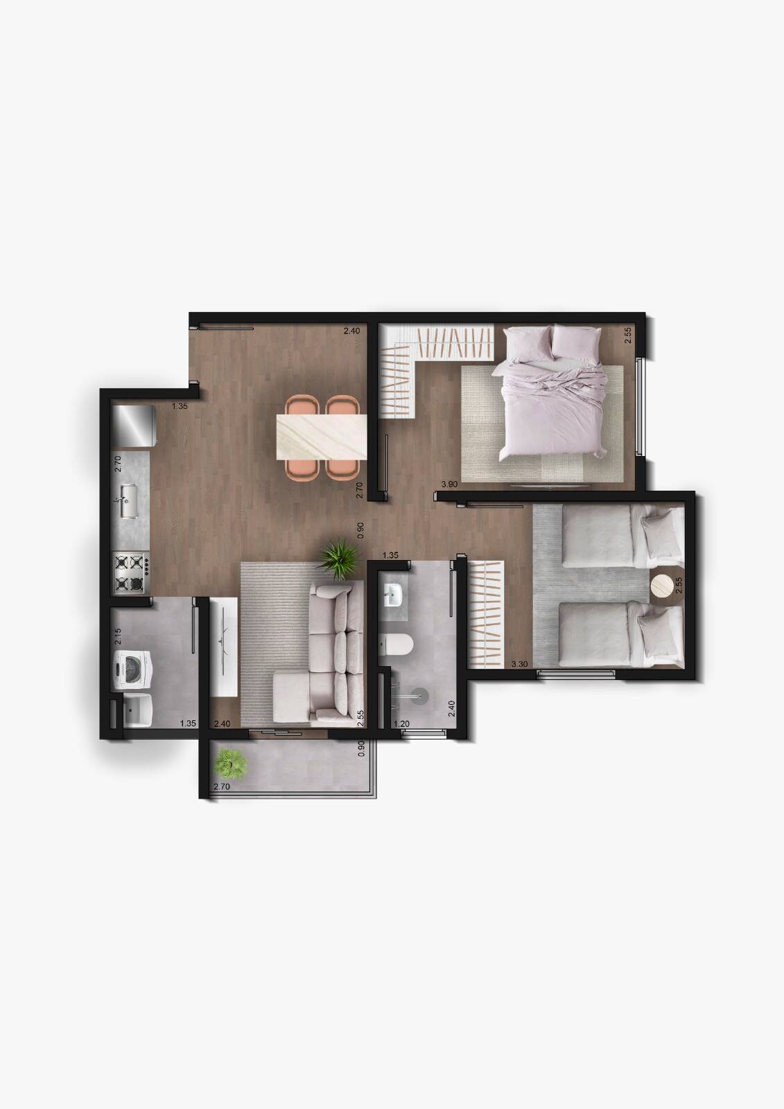 Apartamento, 2 quartos - Foto 12