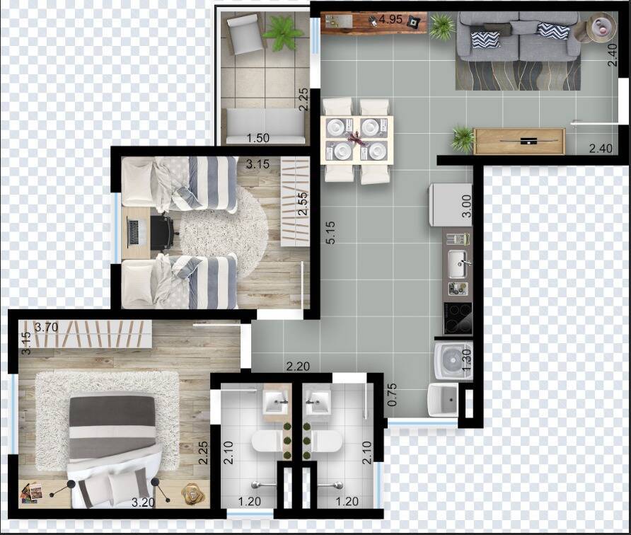 Apartamento, 2 quartos - Foto 5